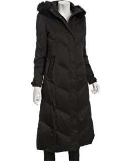 Elie Tahari black quilted Cammy fox fur trim hooded jacket  BLUEFLY 