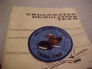 USN SEAL DELIVERY VEHICLE TEAM ONE POCKET PATCH  