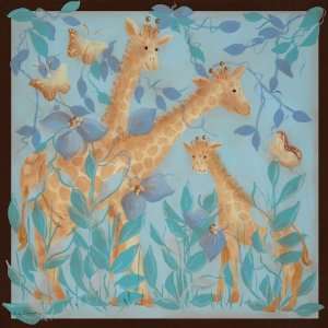  Lively Jungle Giraffes Canvas Reproduction