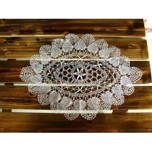  Unique Handmade bobbin lace Oval Doily/Placemat 14x20 