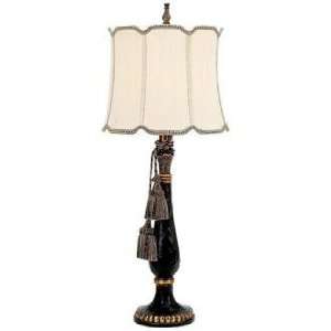  Black Crackle Scalloped Shade Table Lamp