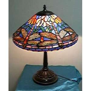    Tiffany style stained glass Dragonfly lamp