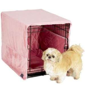  Plush Dog Crate Cover   Large/Dusty Pink