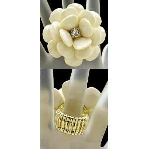    Vintage Victorian Design Ivory Large Flower Ring: Everything Else
