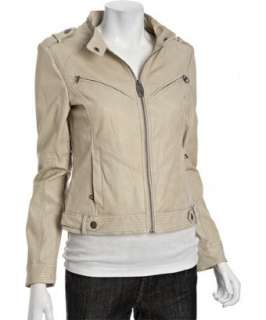 Miss Sixty light beige faux leather zip front jacket   up to 