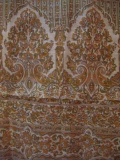 Cream Henna Paper Silk Sari Saree Fabric Free Bindis  