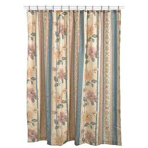 Lees Magnolia 72 by 70 Inch Wallpaper Floral Design Shower Curtain 