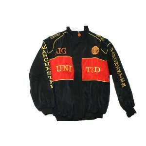  Youth Manchester United Black Soccer Jacket SizesS,M,L,XL 