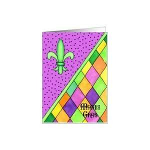 Mardi Gras Fleur De Lis Card Card