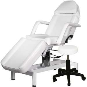  White Facial Massage HYDRAULIC Esthetician Bed with Stool 