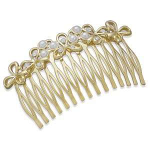    3 Multistone 14 Karat Gold Plated Fashion Hair Comb Jewelry