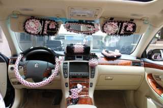 10 pcs Hello Kitty Black + Pink round dot Car Auto Seat Holder / Cover 