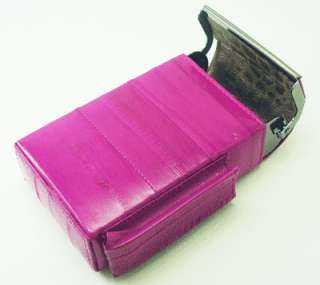 Magenta EEL SKIN BOX POP UP CIGARETTE CASE  Purple Pink  