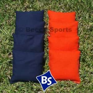   Cornhole Bags Set   4 Orange & 4 Navy Blue