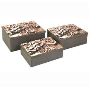   Embossed Gear Patterned Nesting Storage Boxes 10.25