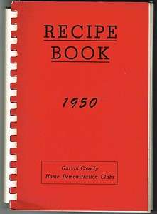   Garvin County Home Demonstration Recipe Book Cookbook RECIPES OKLAHOMA