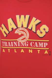 Vintage ATLANTA HAWKS TRAINING CAMP t shirt MEDIUM NBA Basketball 80s 