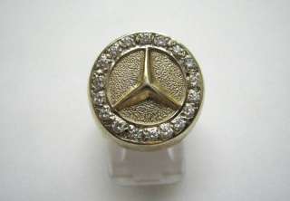 RARE 14k Gold Mercedes Benz Ring with 0.54 CT Diamonds  