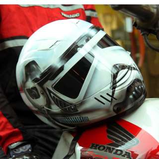   stormtrooper airbrushed custom motorcycle helmet DOT SPARX S XXL