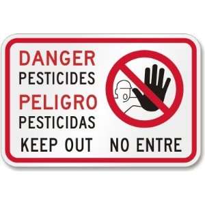 Danger Pesticides Keep Out. Peligro Pesticidas No Entre. (with graphic 
