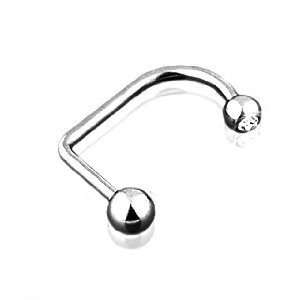 Lippy Loop Labret Lip Ring Piercing with 4 & 5mm Steel Balls and Clear 