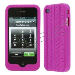 4S 4 S / Verizon / AT&T Solid Hot Pink / Magenta with Wheel Tire 