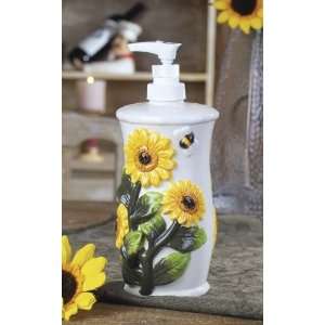  Sunflower Yellow Soap Dispenser, Lotion Jar: Home 
