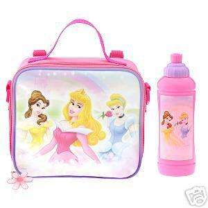 DISNEY PRINCESS BACKPACK WITH MATCHING LUNCH TOTE & WATER BOTTLE 