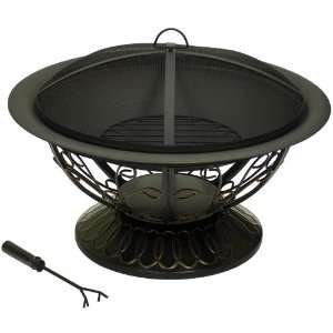   30 inch Portable Outdoor Wood Burning Fire Pit Patio, Lawn & Garden