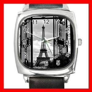 Eiffel Tower Paris France Square Metal Wrist Watch #2  