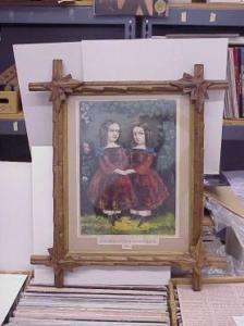Currier/Ives The Little Sisters original in frame  