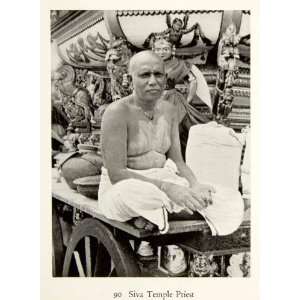  1938 Print Siva Temple Priest India Portrait Costume Hindu 