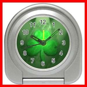 Irish Shamrock St Patricks Clover Alarm Desk Clock HOT  