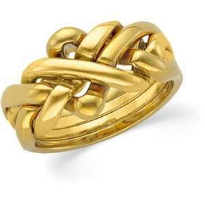  Gents 14K Yellow Gold Puzzle Ring Jewelry