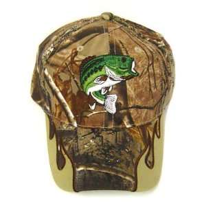   CAMOUFLAGE BASS FISH HAT CAP REAL TREE NEW CAMO