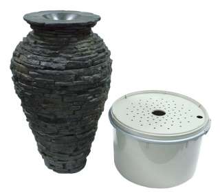 STACKED SLATE URN SMALL DECORATIVE WATER FOUNTAIN KIT  