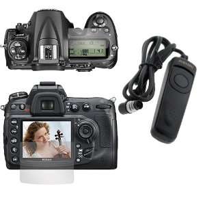   Remote Control Cord + Clear LCD Kit Screen protector for Nikon D300