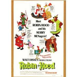  Robin Hood 1973 Disney Animated Movie Poster Postcard 