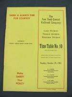 New York Central 1961 NYC Railroad Employee Timetable ETT TT Schedule 