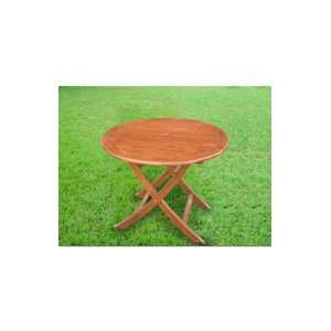  Lauren & Co Round Folding Table With Curved Legs: Home 
