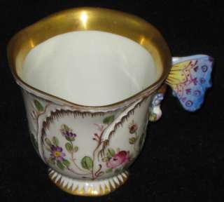   Sevres Porcelain Floral & Butterfly Tea Cup ca. 19th Century  