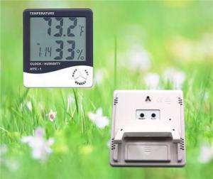 Digital LCD Thermo Hygrometer Temp & Humidity Clock HTC  