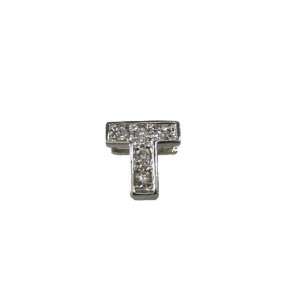  Sterling Silver Slide Letter Charm T Jewelry