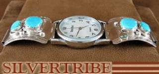 Zuni Indian Effie Calavaza Turquoise Silver Snake Watch  