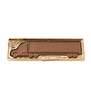 Molded chocolate tractor trailer in gift box, 1 lb.:  