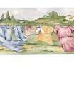 PASTEL COLORED LAUNDRY ON THE LINE WALL BORDER HRB3984