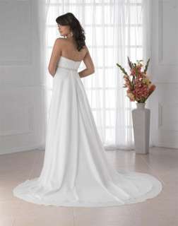 White/Ivory Strapless Maternity Bride Wedding Dress  