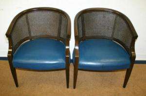   Antique STYLE TRADITIONAL wicker barrel tub side leather guest chairs