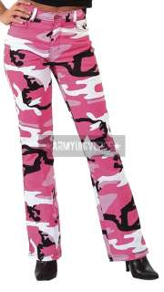 Pink Camouflage Stretch Flare Pants (Womens)  
