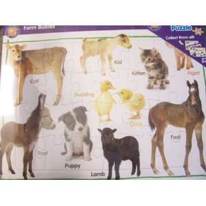  A+ Educational Tray Puzzle ~ Farm Babies: Toys & Games